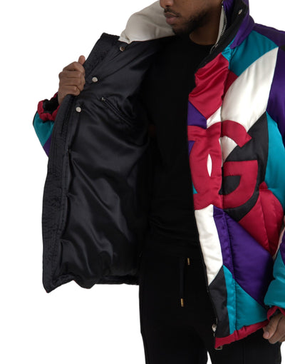 Dolce &amp; Gabbana Multicolor Logo Windbreaker Pufferjack
