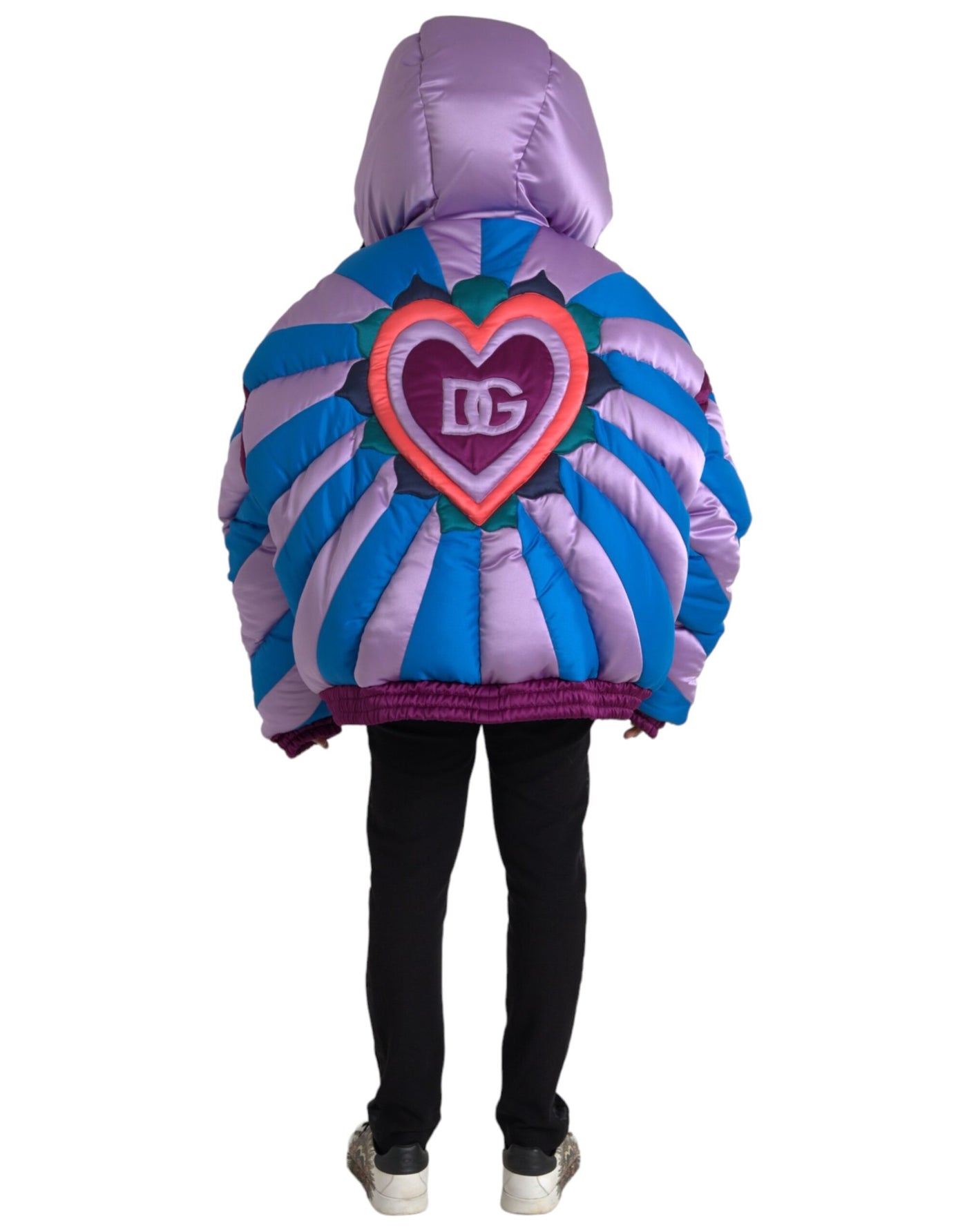 Dolce &amp; Gabbana Multicolor Hart Logo Hooded Pufferjack
