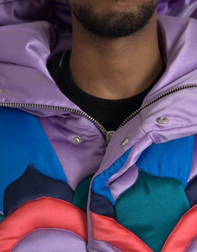 Dolce &amp; Gabbana Multicolor Hart Logo Hooded Pufferjack