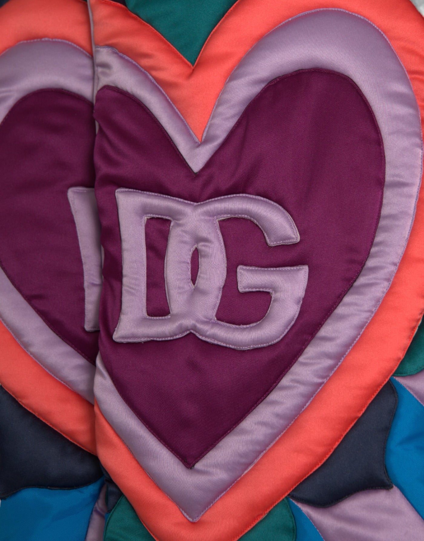 Dolce &amp; Gabbana Multicolor Hart Logo Hooded Pufferjack