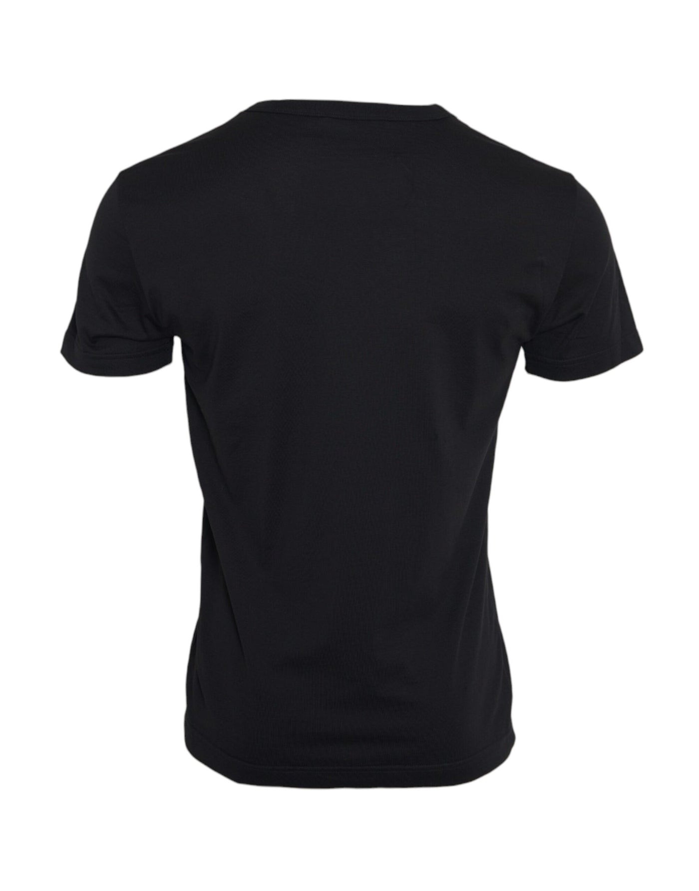 T-shirt à manches courtes en coton noir avec chaîne argentée Dolce &amp; Gabbana