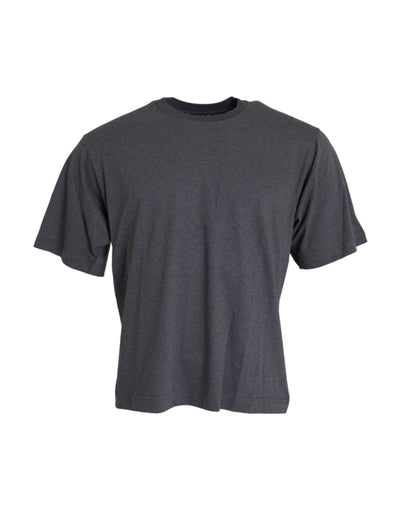 T-shirt à manches courtes et col rond en coton gris Dolce &amp; Gabbana