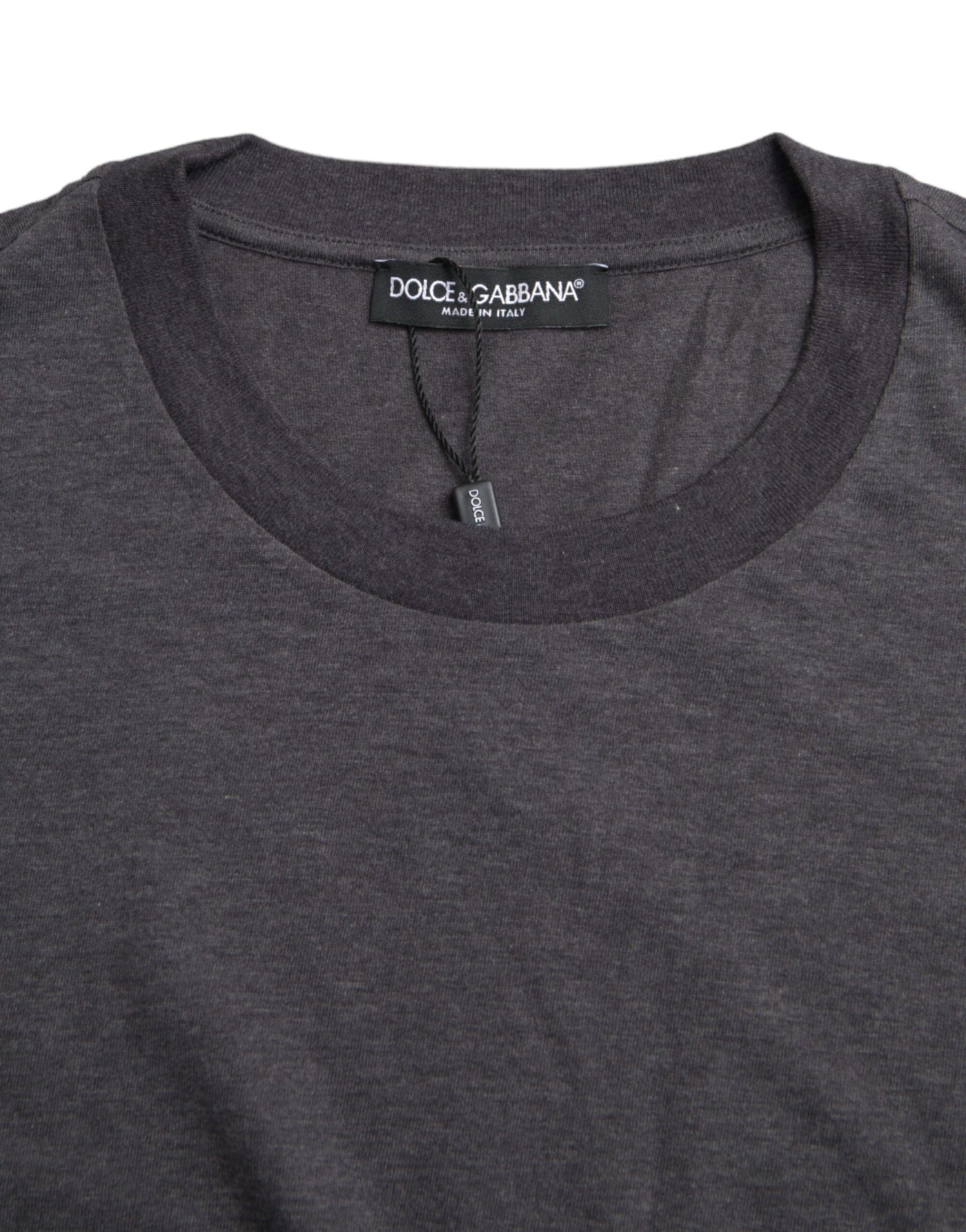T-shirt à manches courtes et col rond en coton gris Dolce &amp; Gabbana