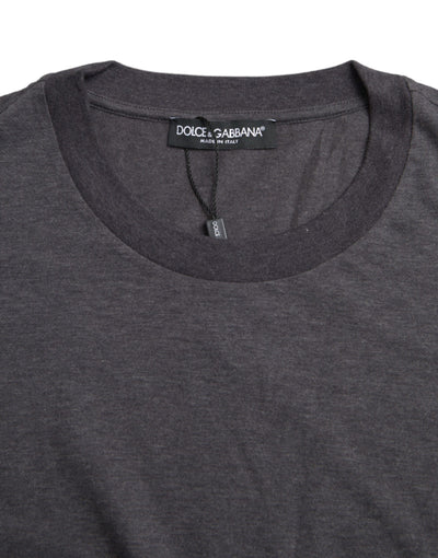 T-shirt à manches courtes et col rond en coton gris Dolce &amp; Gabbana