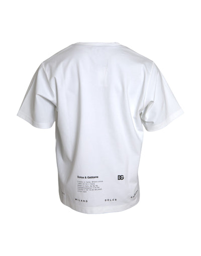 T-shirt homme en coton imprimé lèvres rouges blanches Dolce &amp; Gabbana