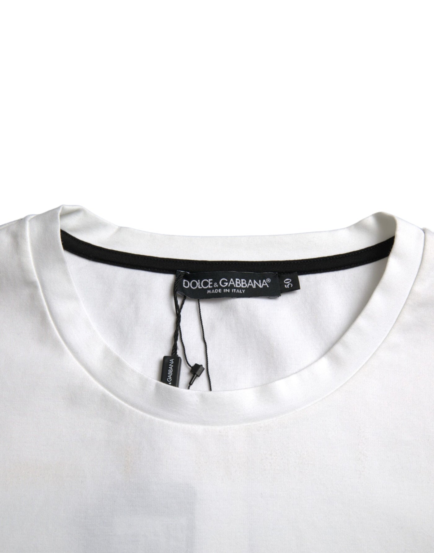 T-shirt homme en coton imprimé lèvres rouges blanches Dolce &amp; Gabbana