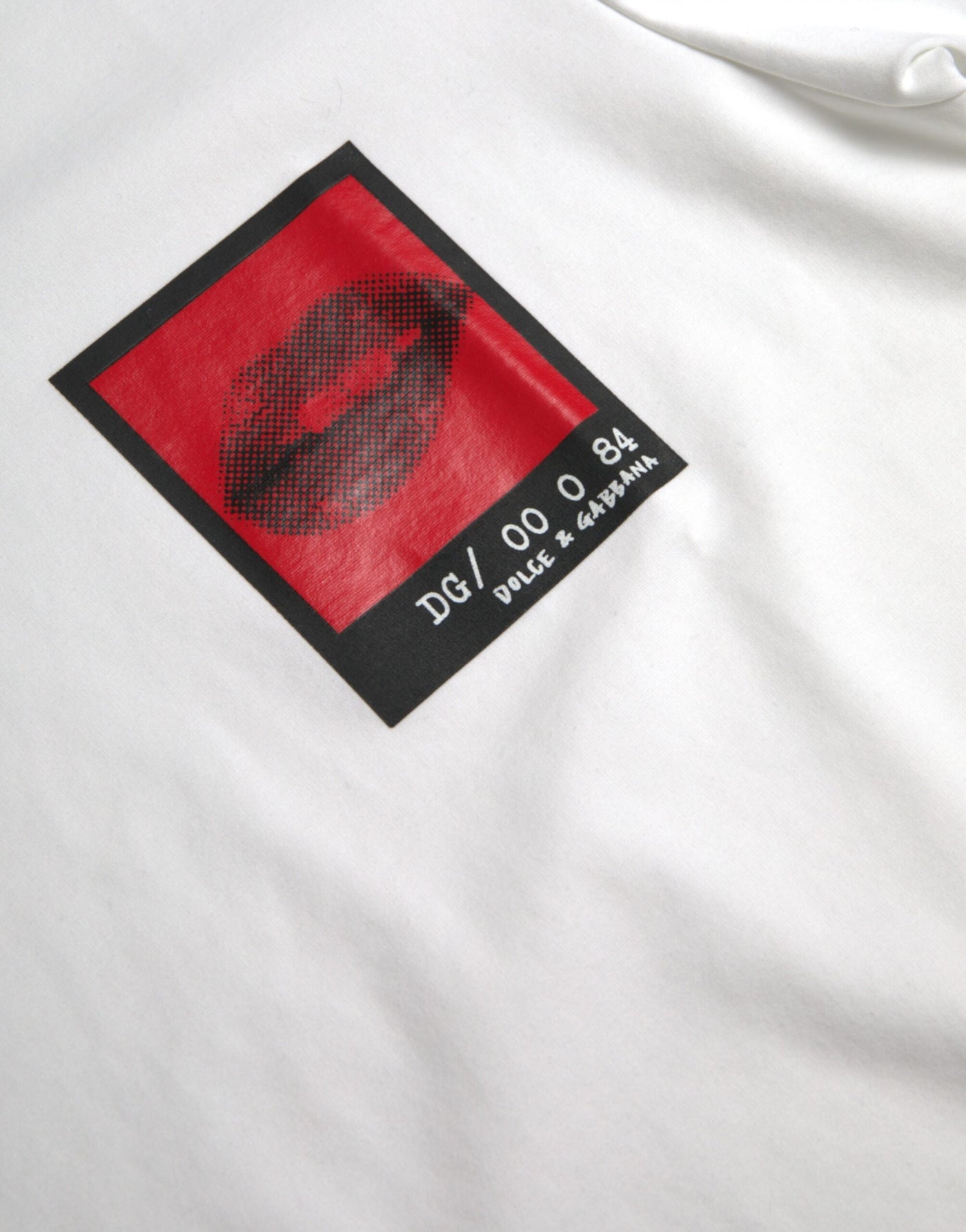 T-shirt homme en coton imprimé lèvres rouges blanches Dolce &amp; Gabbana