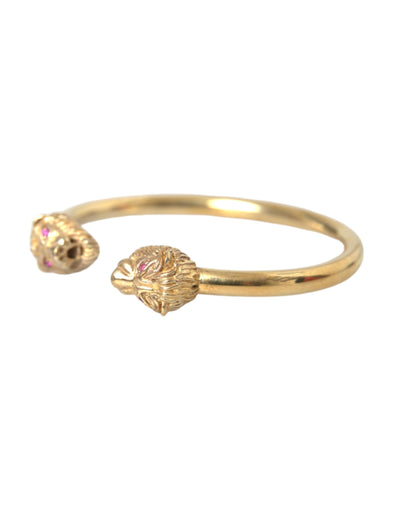 Nialaya Gold CZ Lion Bangle Armband Dames