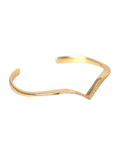 Nialaya Arched Wing Cuff Skyfall Gold CZ 925 Armband