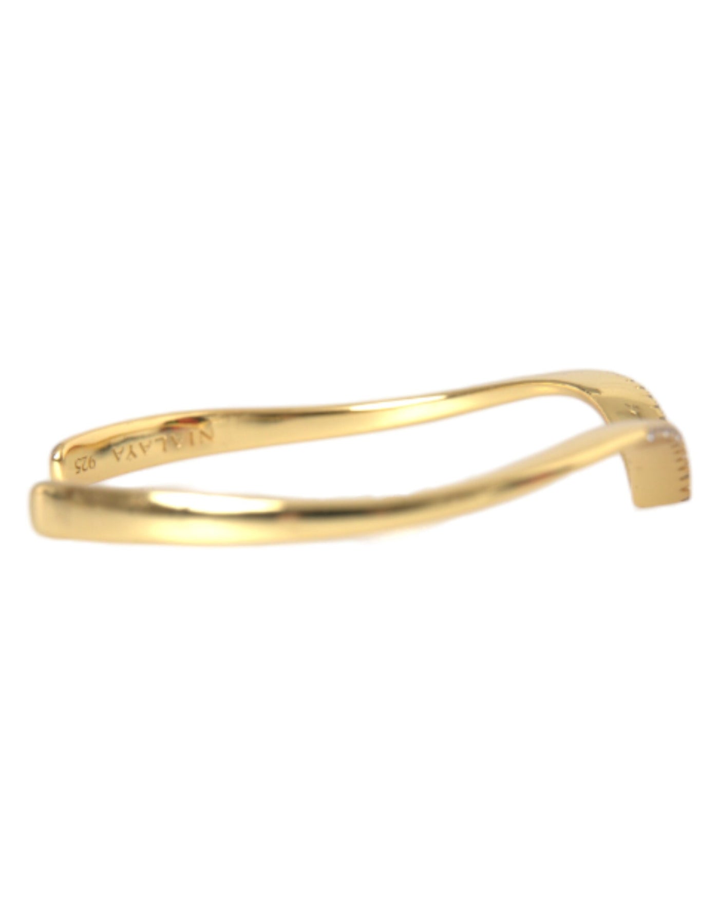 Nialaya Arched Wing Cuff Skyfall Gold CZ 925 Armband