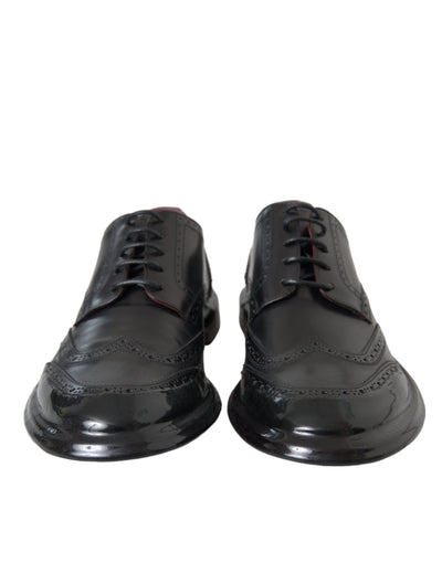 Dolce &amp; Gabbana Zwarte Leren Oxford Wingtip Formele Herenschoenen