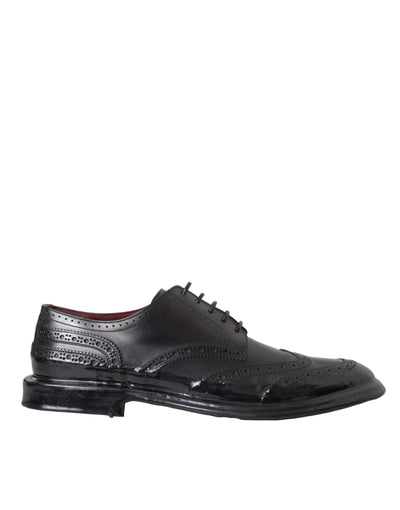 Dolce &amp; Gabbana Zwarte Leren Oxford Wingtip Formele Herenschoenen