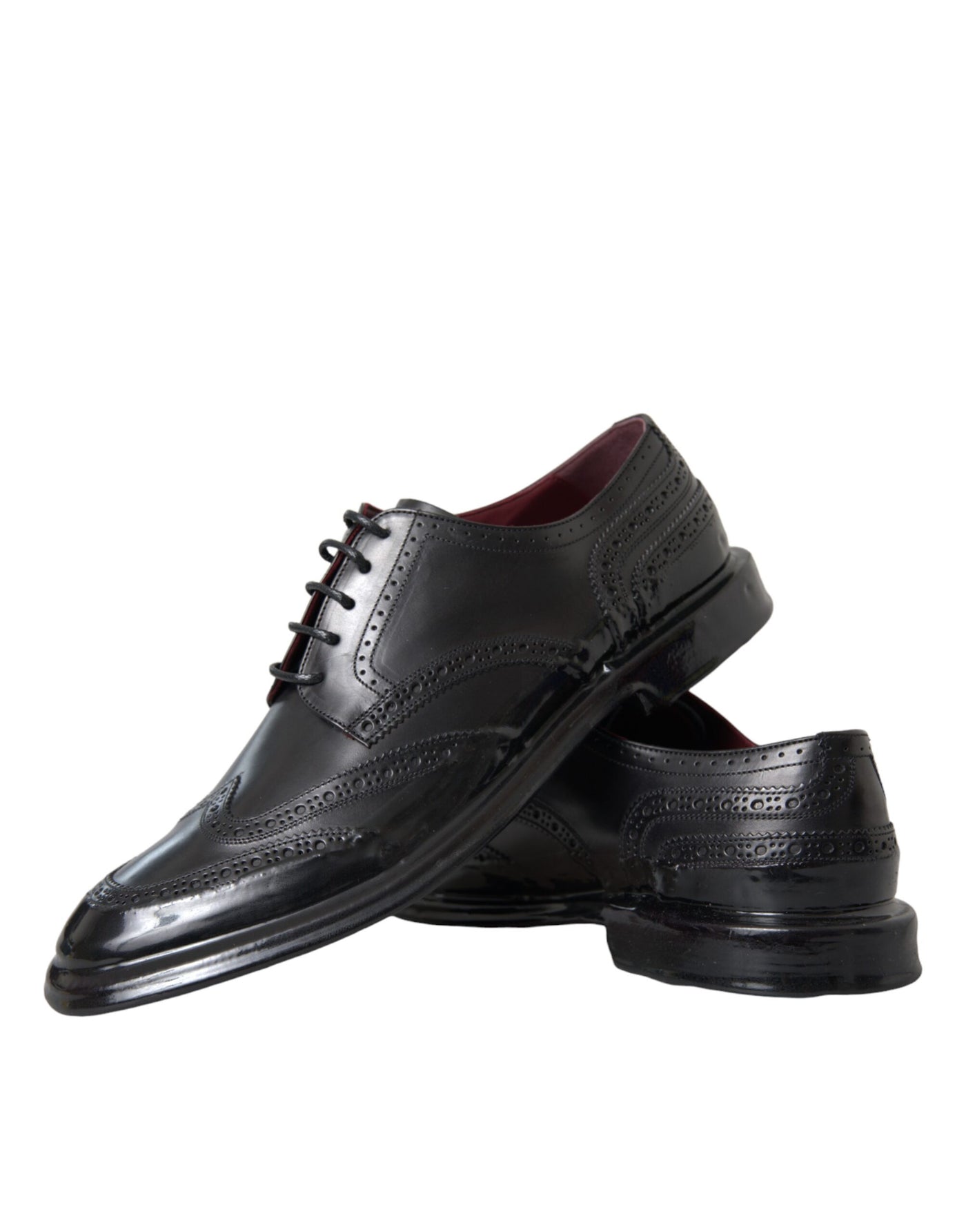 Dolce &amp; Gabbana Zwarte Leren Oxford Wingtip Formele Herenschoenen