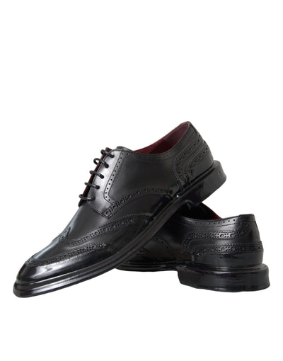 Dolce &amp; Gabbana Zwarte Leren Oxford Wingtip Formele Herenschoenen