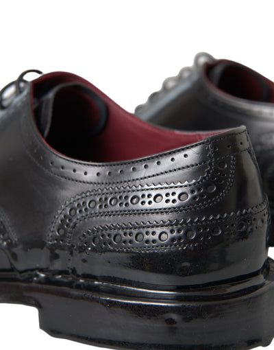Dolce &amp; Gabbana Zwarte Leren Oxford Wingtip Formele Herenschoenen