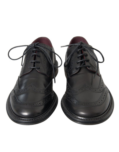 Dolce &amp; Gabbana Zwarte Leren Oxford Wingtip Formele Herenschoenen