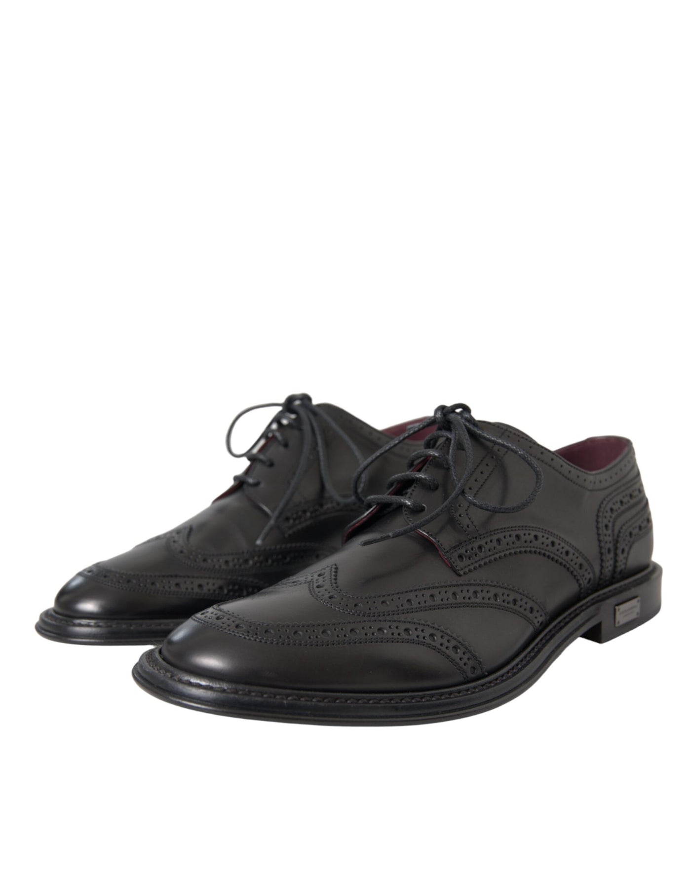 Dolce &amp; Gabbana Zwarte Leren Oxford Wingtip Formele Herenschoenen