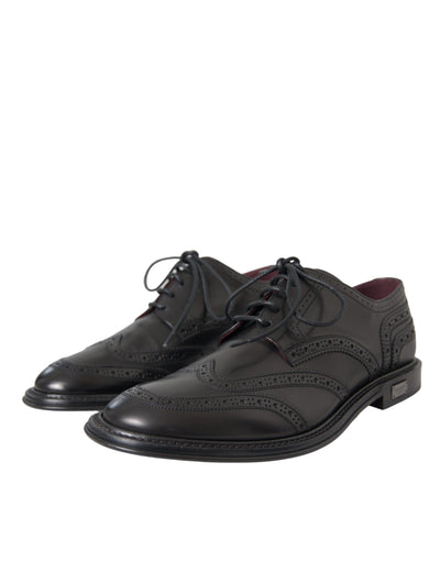 Dolce &amp; Gabbana Zwarte Leren Oxford Wingtip Formele Herenschoenen