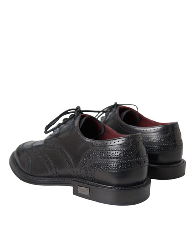 Dolce &amp; Gabbana Zwarte Leren Oxford Wingtip Formele Herenschoenen