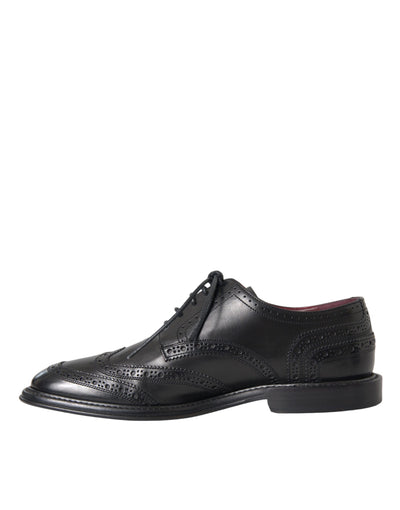 Dolce &amp; Gabbana Zwarte Leren Oxford Wingtip Formele Herenschoenen