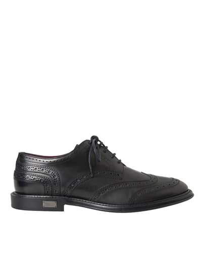 Dolce &amp; Gabbana Zwarte Leren Oxford Wingtip Formele Herenschoenen