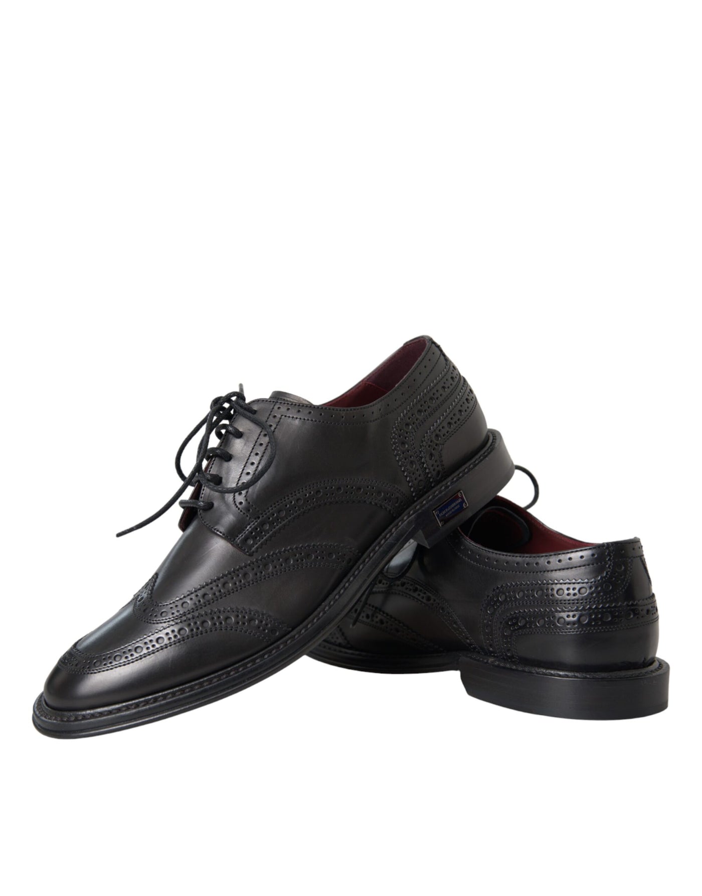 Dolce &amp; Gabbana Zwarte Leren Oxford Wingtip Formele Herenschoenen