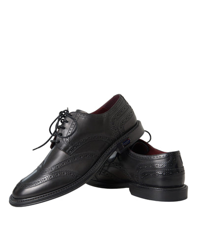Dolce &amp; Gabbana Zwarte Leren Oxford Wingtip Formele Herenschoenen
