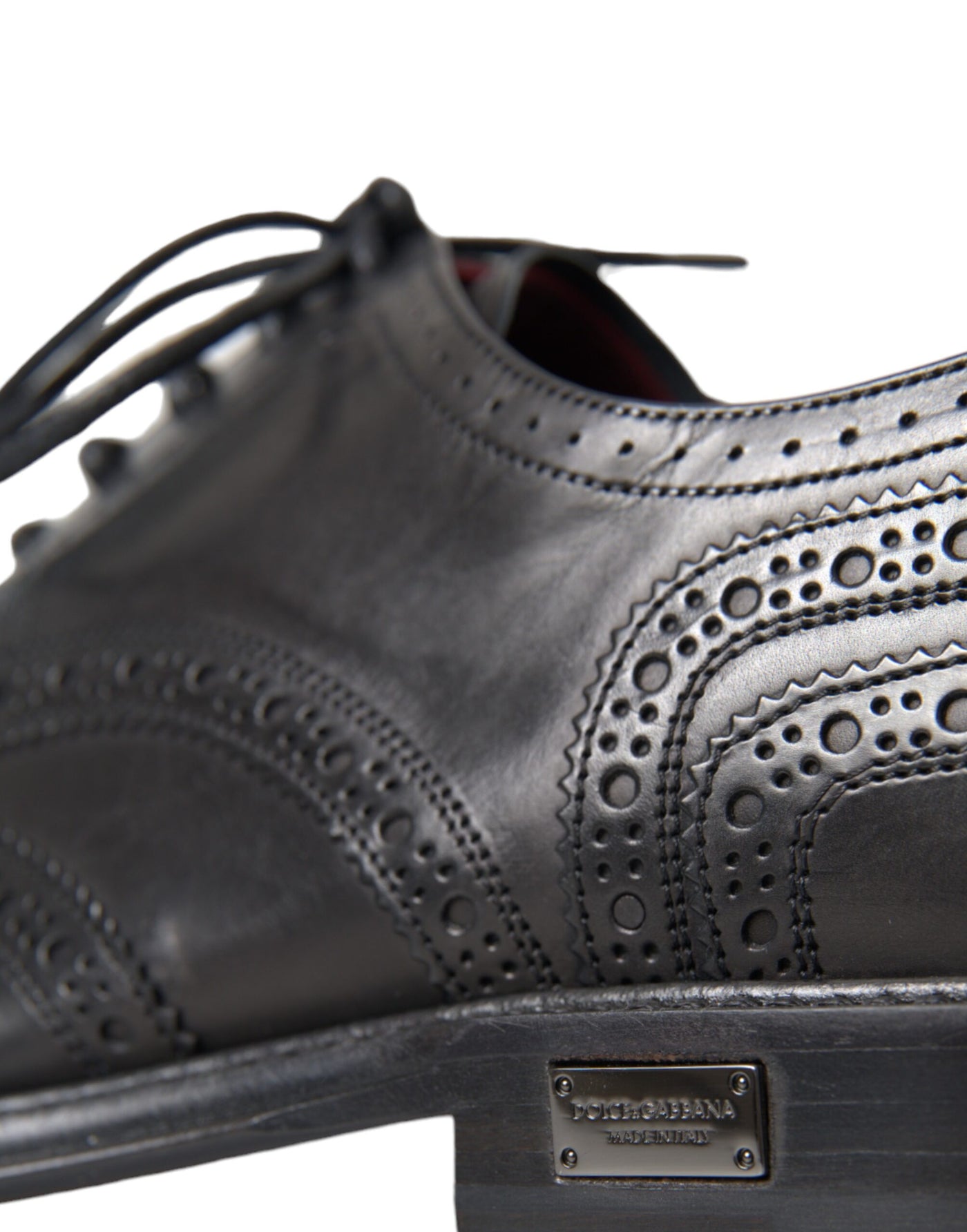 Dolce &amp; Gabbana Zwarte Leren Oxford Wingtip Formele Herenschoenen