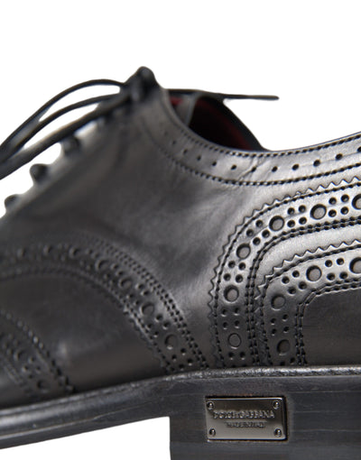 Dolce &amp; Gabbana Zwarte Leren Oxford Wingtip Formele Herenschoenen
