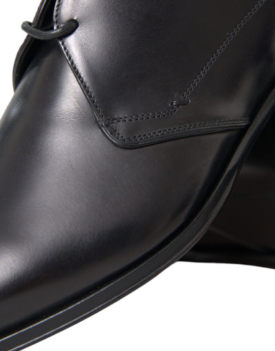 Dolce &amp; Gabbana Zwarte Leren Derby Formele Herenschoenen