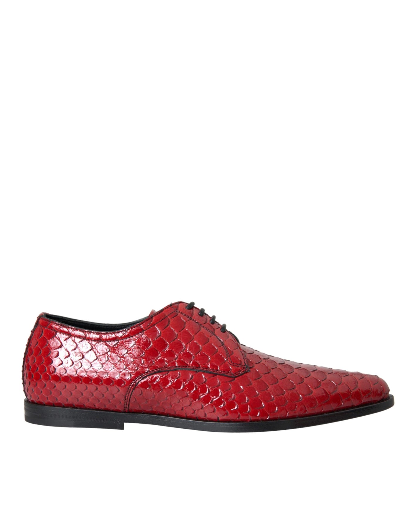 Dolce &amp; Gabbana Rode Gestructureerde Gelakte Derby Heren Formele Schoenen
