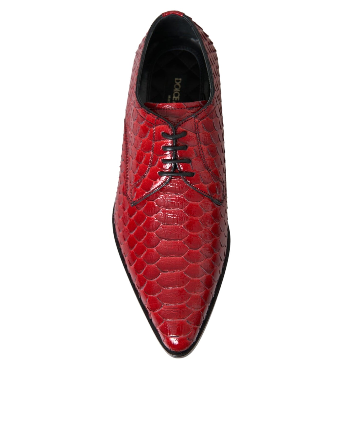 Dolce &amp; Gabbana Rode Gestructureerde Gelakte Derby Heren Formele Schoenen