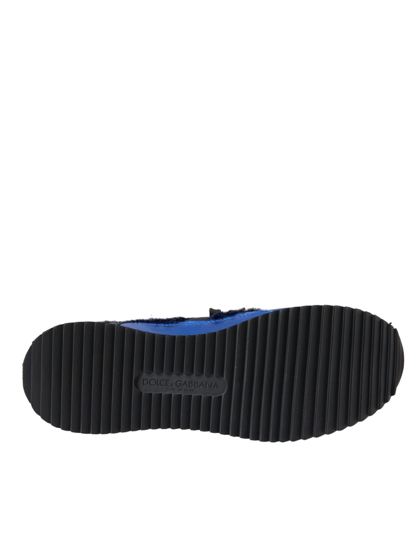 Dolce &amp; Gabbana Blauwe Zwarte Kalfsleer Sneakers Schoenen