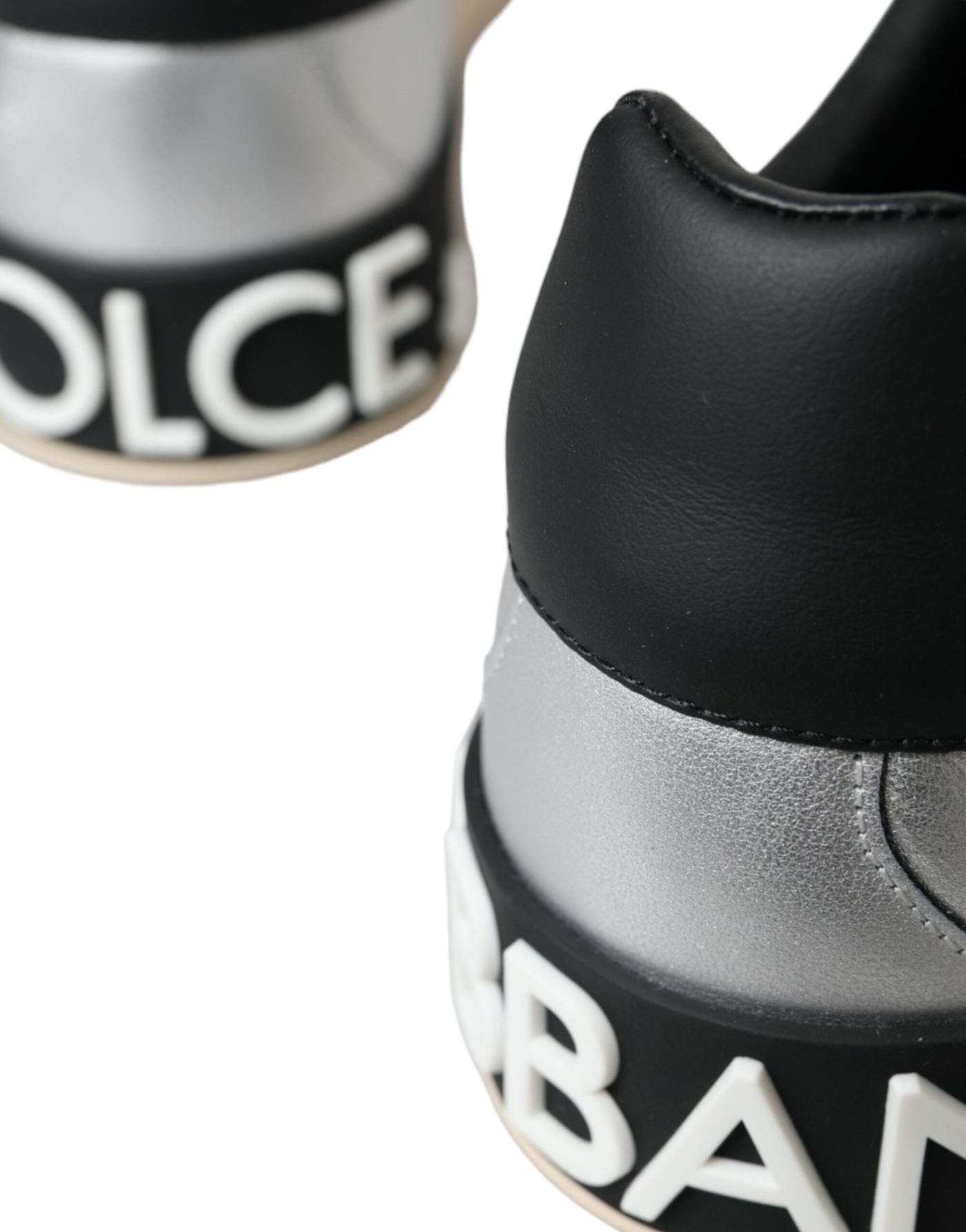 Dolce &amp; Gabbana Zilveren Portofino Kalfsleren Sneakers Herenschoenen