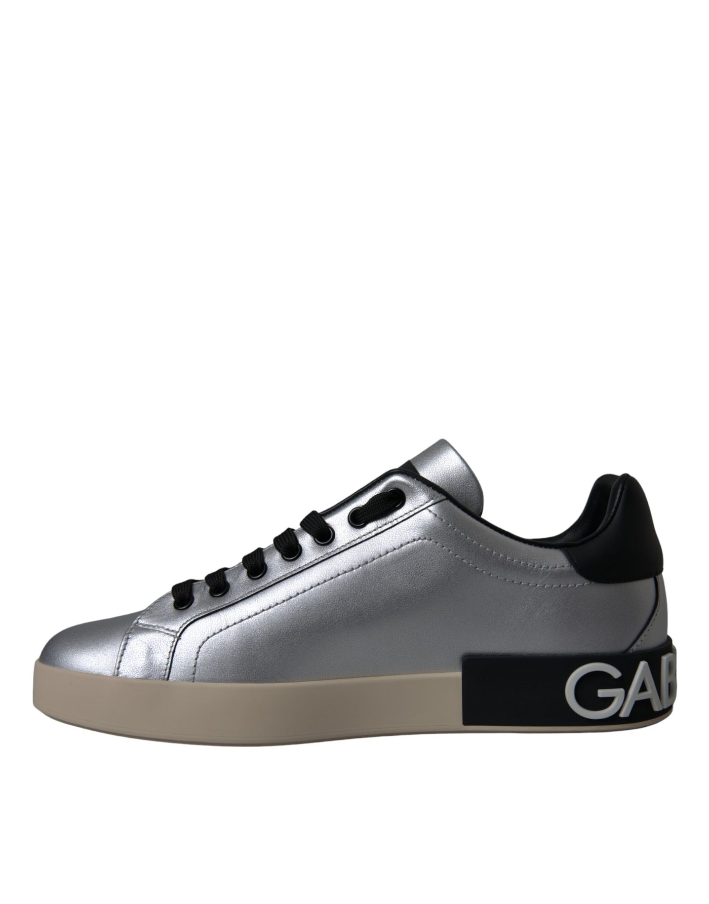 Dolce &amp; Gabbana Zilveren Portofino Kalfsleren Sneakers Herenschoenen