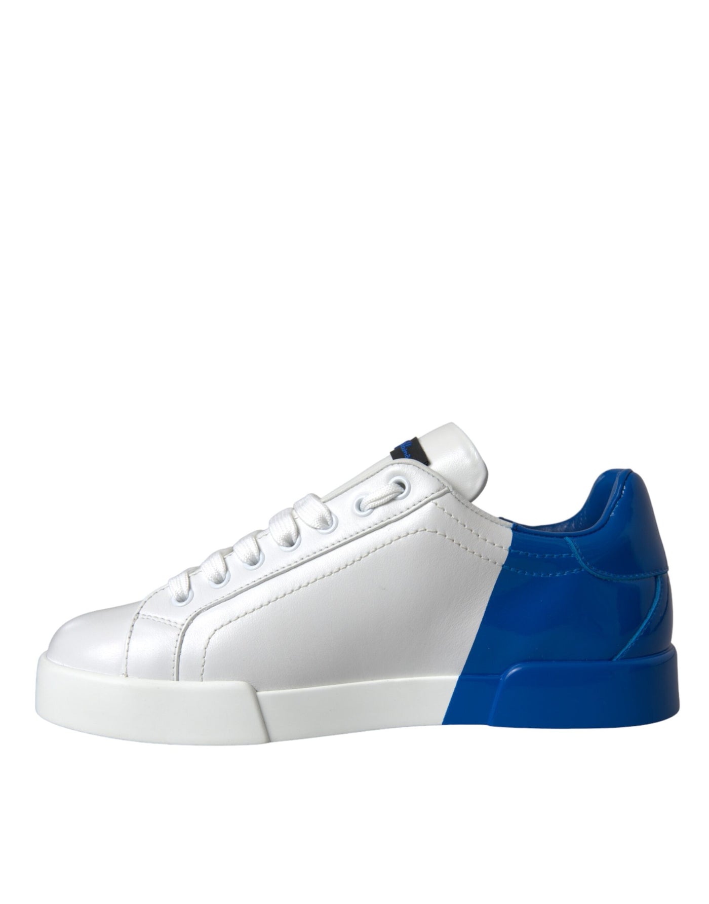 Dolce &amp; Gabbana witte blauwe leren logo lage sneakers