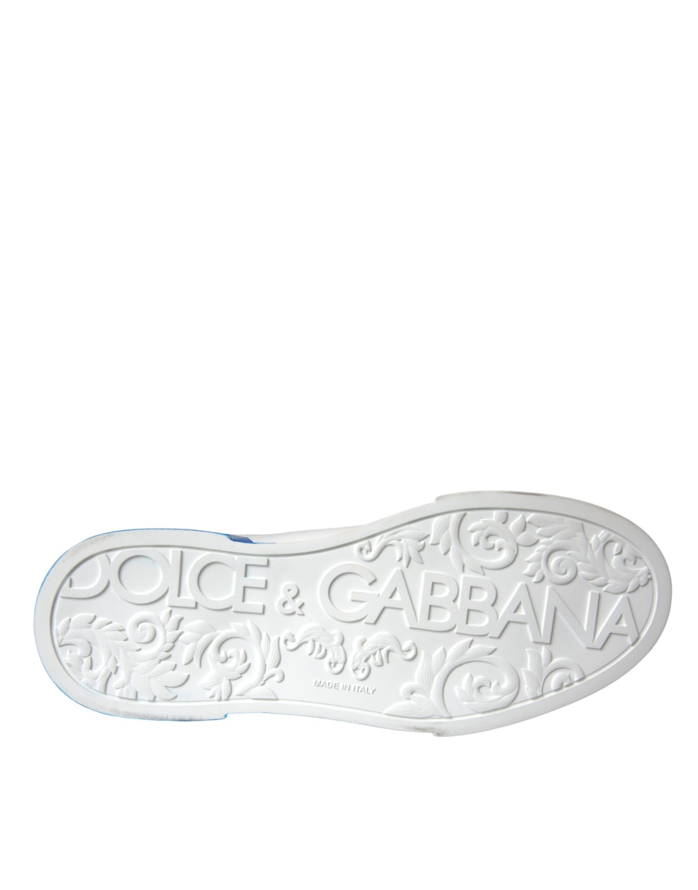 Dolce &amp; Gabbana witte blauwe leren logo lage sneakers
