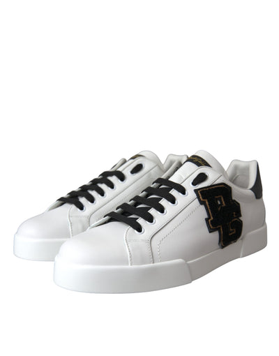 Dolce &amp; Gabbana witte leren DG Logo casual lage sneakers