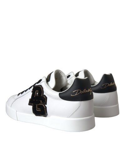 Dolce &amp; Gabbana witte leren DG Logo casual lage sneakers