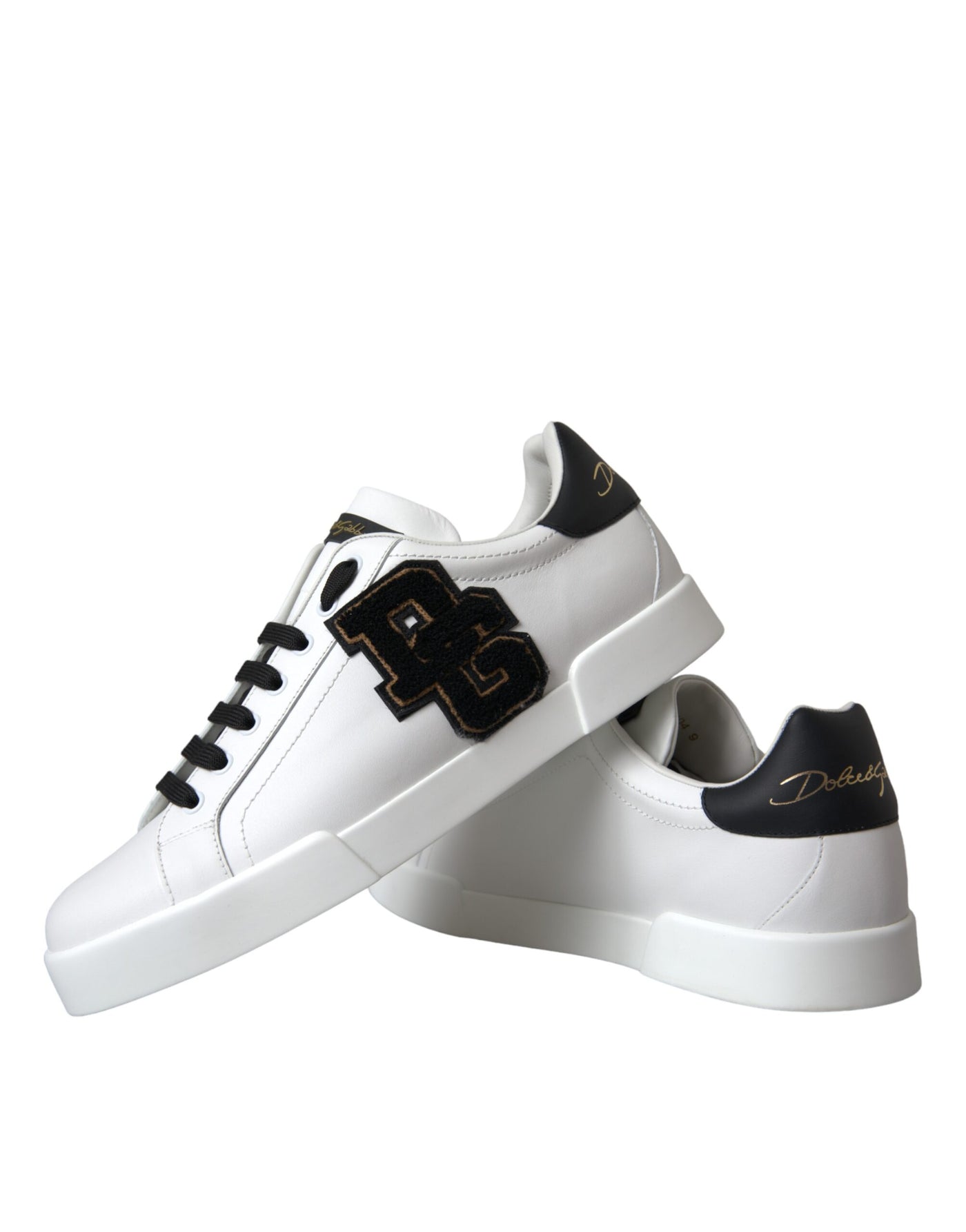 Dolce &amp; Gabbana witte leren DG Logo casual lage sneakers