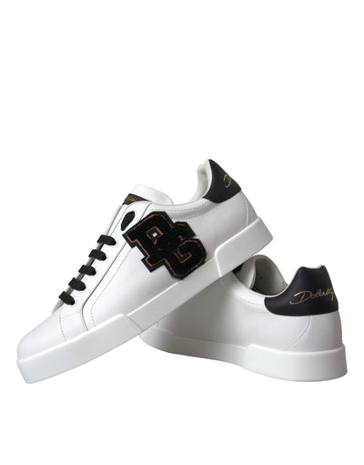 Dolce &amp; Gabbana witte leren DG Logo casual lage sneakers