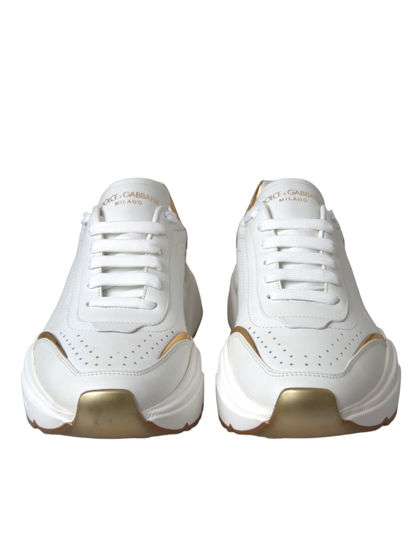 Dolce &amp; Gabbana White Gold DAYMASTER leren sneakers