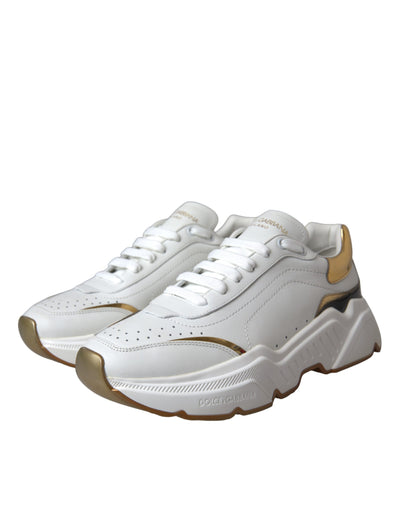 Dolce &amp; Gabbana White Gold DAYMASTER leren sneakers