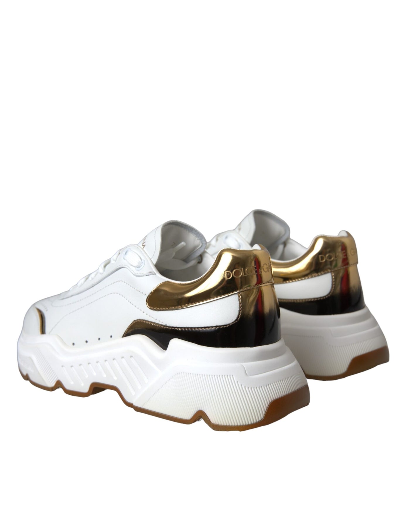 Dolce &amp; Gabbana White Gold DAYMASTER leren sneakers