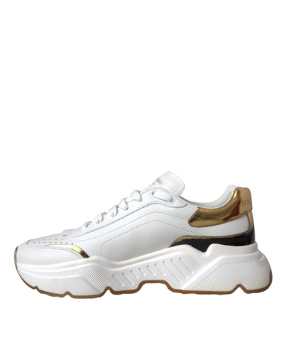 Dolce &amp; Gabbana White Gold DAYMASTER leren sneakers