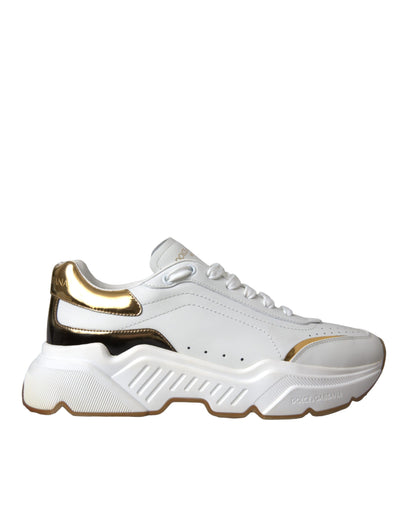 Dolce &amp; Gabbana White Gold DAYMASTER leren sneakers