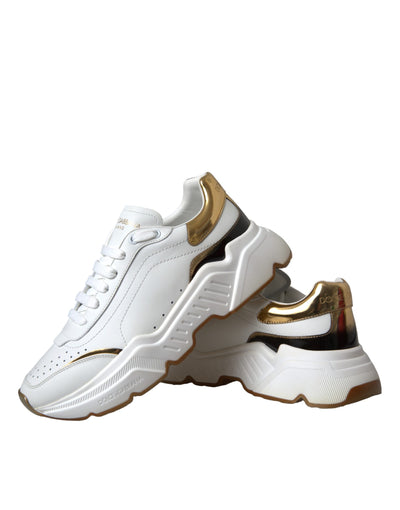 Dolce &amp; Gabbana White Gold DAYMASTER leren sneakers