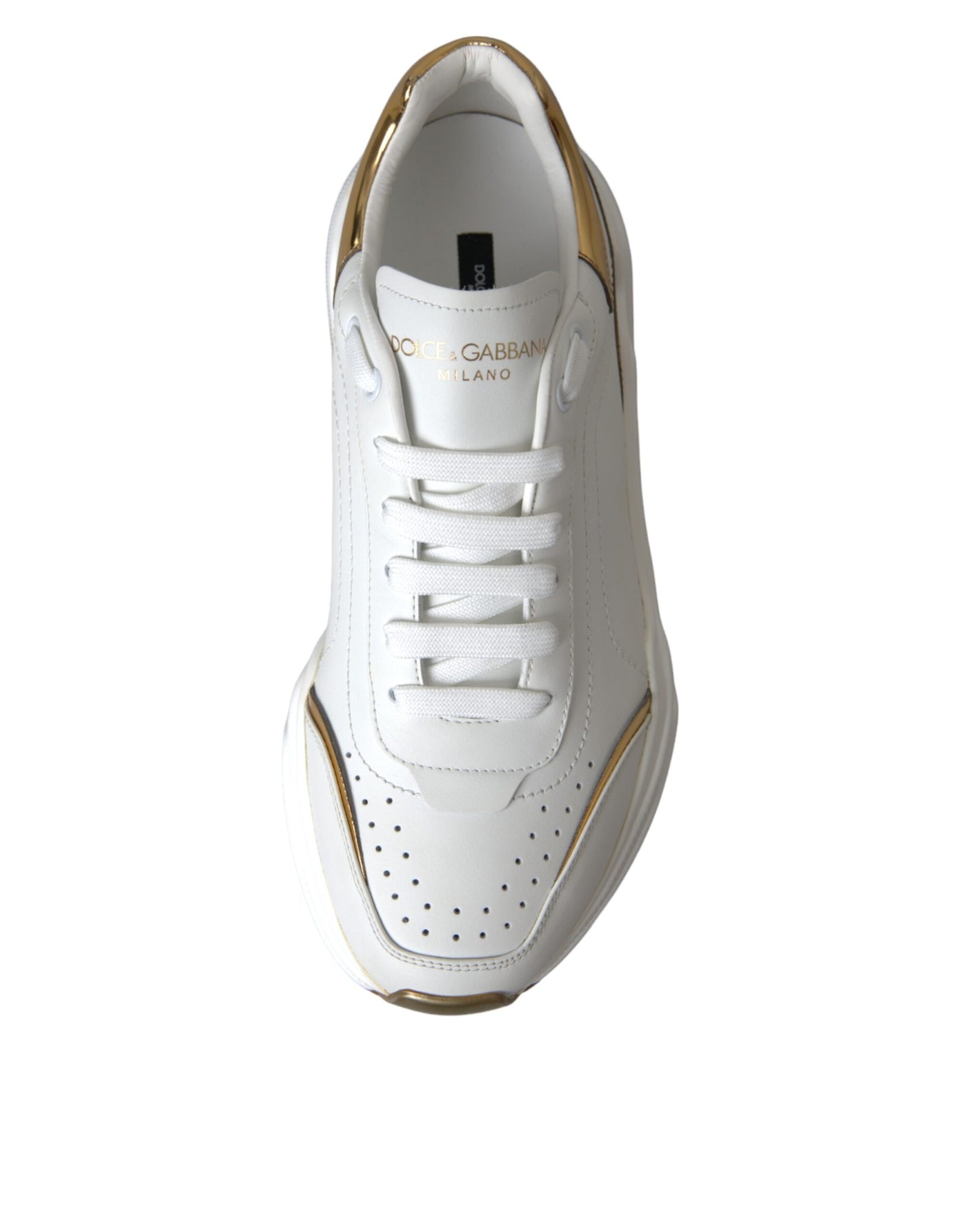 Dolce &amp; Gabbana White Gold DAYMASTER leren sneakers