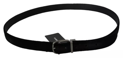 Ceinture pour homme Dolce &amp; Gabbana en velours noir avec boucle en métal argenté