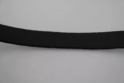 Ceinture pour homme Dolce &amp; Gabbana en velours noir avec boucle en métal argenté